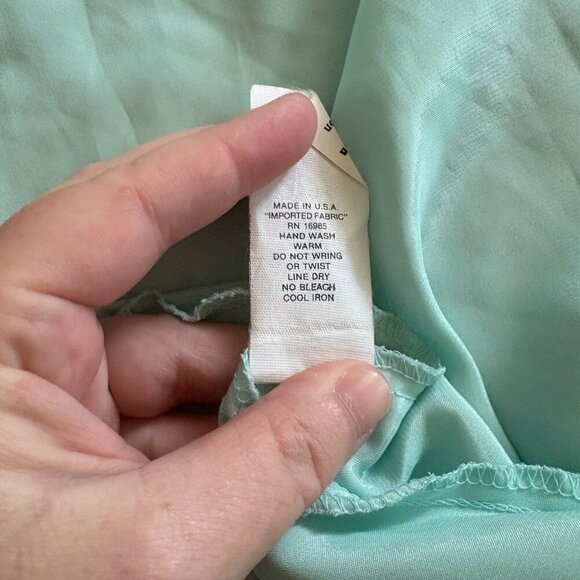 Vintage Jessica Lynn Seafoam Green Slip Dress S | Lace Appliqué | Cottagecore - Picture 7 of 15